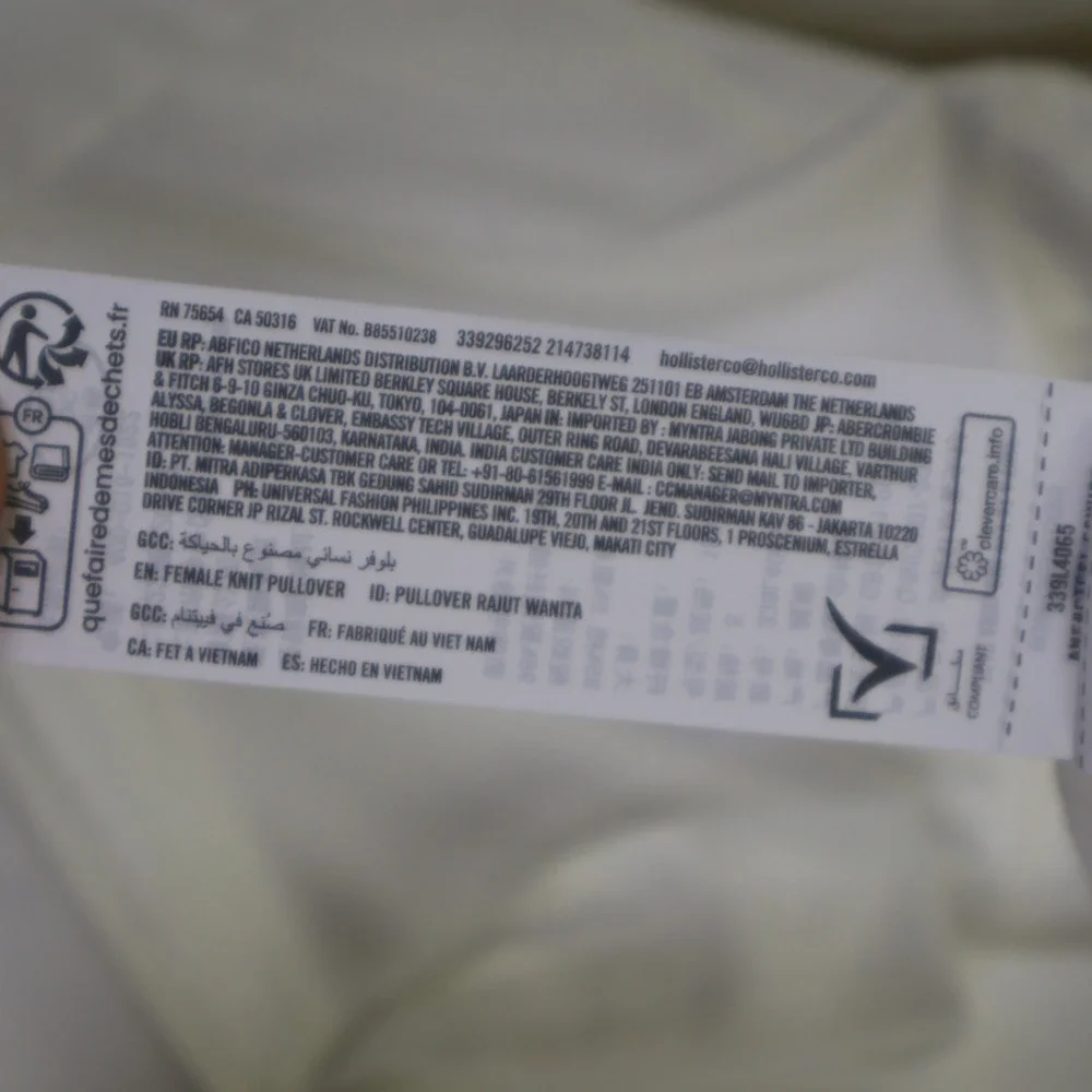 Hollister Babydoll Knit Top Small Coquette Satin Bow Empire Waist White Cotton - Picture 5 of 10